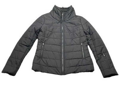 Fabletics Misha Puffer Jacket Black Women's M Quilted Full Zip Pockets