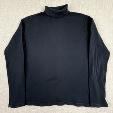 J. Jill Turtleneck Ribbed Sweater Top Womens Medium M Normcore Made In USA Black