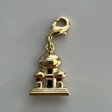 Vintage Disney Aladdin Gold Enamel Jasmine Agrabah Castle Clip On Bracelet Charm