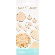 We R Singe Quill Veneer Ephemera 18/Pkg-Assorted Shapes