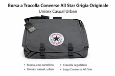 Borsa a Tracolla Converse All Star Grigia Originale Unisex Casual Urban
