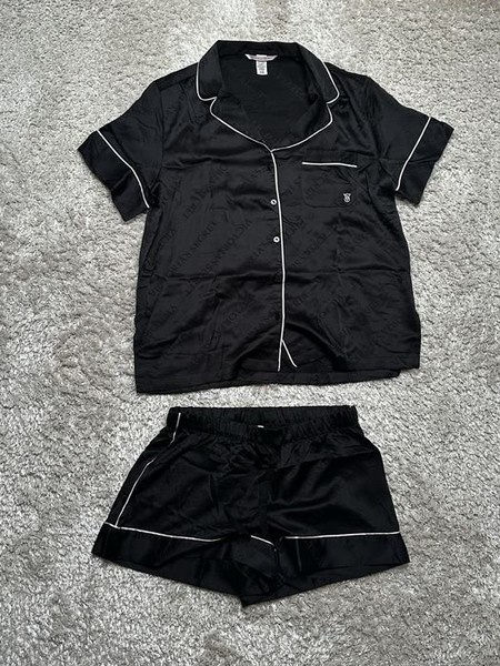 Women Victoria's Secret Pajama Black Satin 36