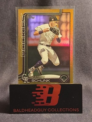 2025 Topps Series 1 - Aaron Schunk #196 Gold Rainbow /50 (RC)