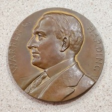 1922 Warren G. Harding Inaugurated President 3 inch Bronze Medallion By Morgan