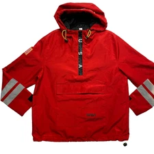 Forever 21 Jacket Mens M Red Pullover Anorak Windbreaker NASA