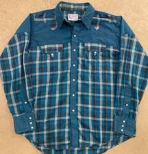 XL Vintage Rockmount Western Ranch Button Shirt Mens Pearl Snap Sawtooth Cowboy