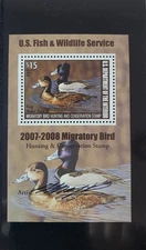 RW74B 2007 Migratory Bird Mini Sheet, Richard Clifton "ARTIST SIGNED" Duck Stamp