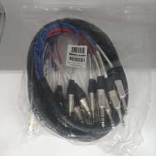 10 Foot Send and Return Snake Cable - 8 TRS to 4 XLR Male and 4 XLR Female