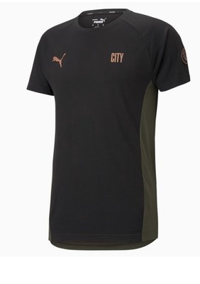 Manchester City Puma Evostripe Herren Fußball Tee T-Shirt Large 20'' PTP