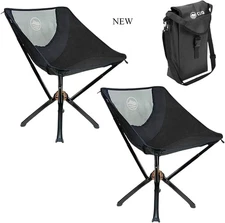 CLIQ Portable Chair Version 1.0 - Lightweight Folding Chair, Black Bundle