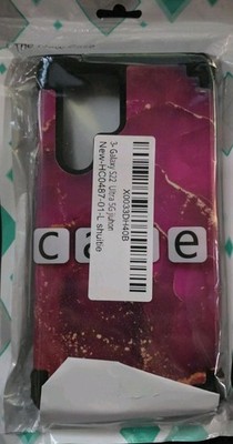 Samsung Galaxy S22 Ultra 5G Marble Pink Gold Heavy Duty Phone Case Cover
