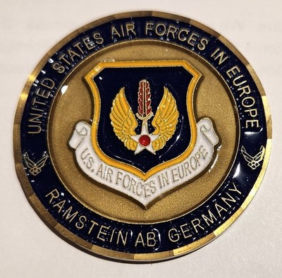 USAF in Europe Challenge Coin Ramstein AB Germany Presented by Vice Commander