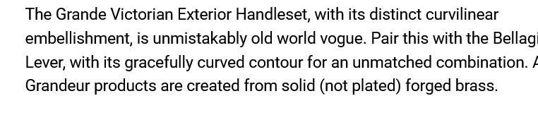 Juego de entrada Grande Victorian Plate S Grip Bellagio perilla de palanca de latón de por vida Foto 3 de 4