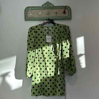 NWT Glamorous mini wrap dress long puff sleeve Polka Dot mint green combo sz 4 | eBay NWT Glamorous mini wrap dress long puff sleeve Polka Dot mint green combo sz 4 | eBay