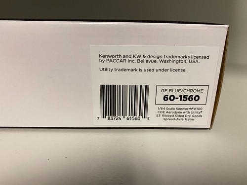 DCP 1/64 60-1560 BLUE & WHITE KENWORTH K100AERODYNE LONG FRAME W/CHROME VAN NIB - Picture 6 of 6