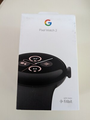 Google Pixel Watch 2 41mm Matte Black Aluminum Case with Obsidian Black Silicone