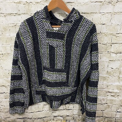 Baja Joe Baja Rasta Poncho Baja Joe Hoodie Men M Multi Striped