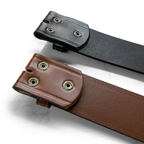 Alabama Two Lines Smooth One Piece Full Grain Cowhide Leather Belt Strap 1-3/4" - Picture 3 of 9