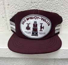 Vintage 3 Stripe Trucker Hat Truckstop Made In USA Snapback Gas Oil Rig Texas