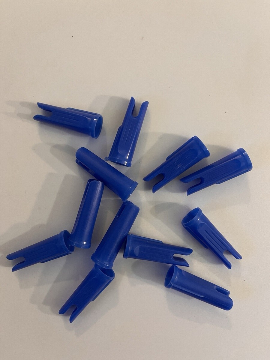 1 DZ BLUE VINTAGE TRADITIONAL ARCHERY STYLE INDEX ARROW NOCKS 11