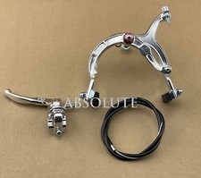 SILVER OLD SCHOOL BMX BIKE MX FRONT BRAKE LEVER CABLE CALIPER CRUISER BICYCLE.