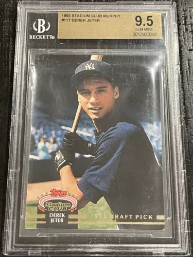 1993 Stadium Club DEREK JETER RC MURPHY BGS 9.5 GEM MINT Rookie #117 Yankees