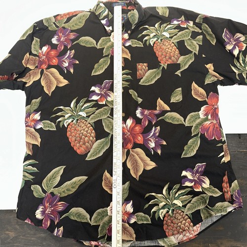 VTG Ralph Lauren CHAPS Floral Aloha Hawaiian Shirt Mens XL Button Up - Picture 5 of 6