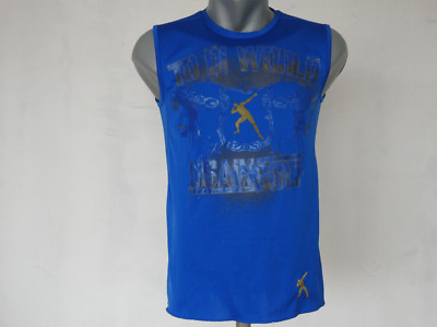 PUMA Tank Top Jersey Usain Bolt Blue Shirt Vest Running Size S To Di World