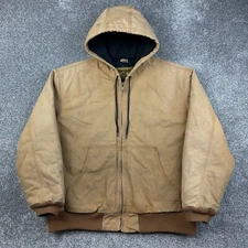 Adventuridge Jacket Mens XL Brown Duck Canvas Quilted Lined Heavyweight Carhartt