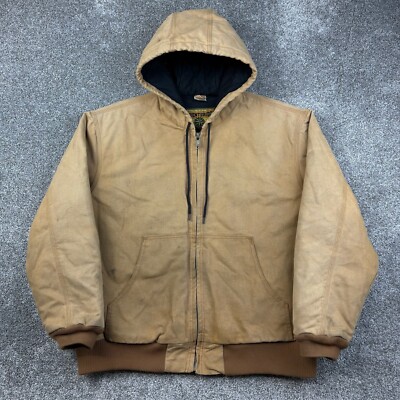 Adventuridge Jacket Mens XL Brown Duck Canvas Quilted Lined Heavyweight Carhartt