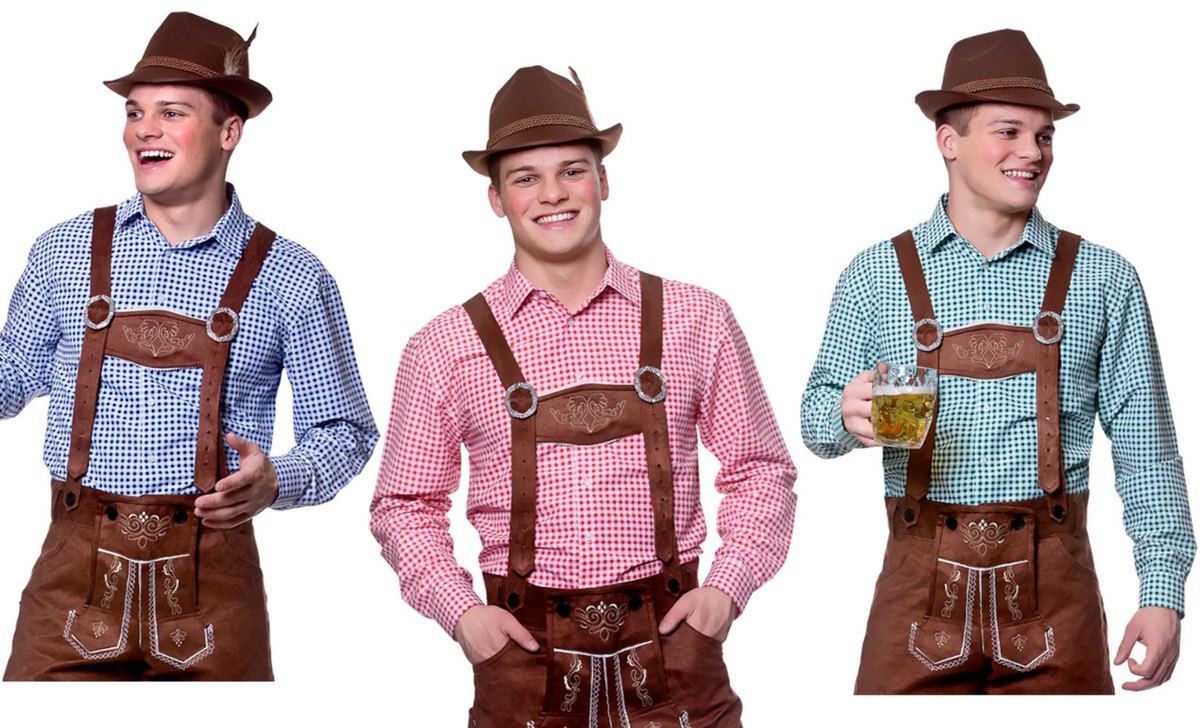 Aeromdale, Costume Da Uomo Oktoberfest, Pantaloni In Pelle, Stile Bavarese, Stile Tradizionale Tedesco, Da Uomo, Per Halloween, Cosplay, Festival, # A – XL - Foto 10