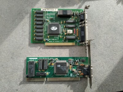 Set of 2 Vintage Retro ISA Video Cards Cirrus Logic CL-GD5401-42QC-B