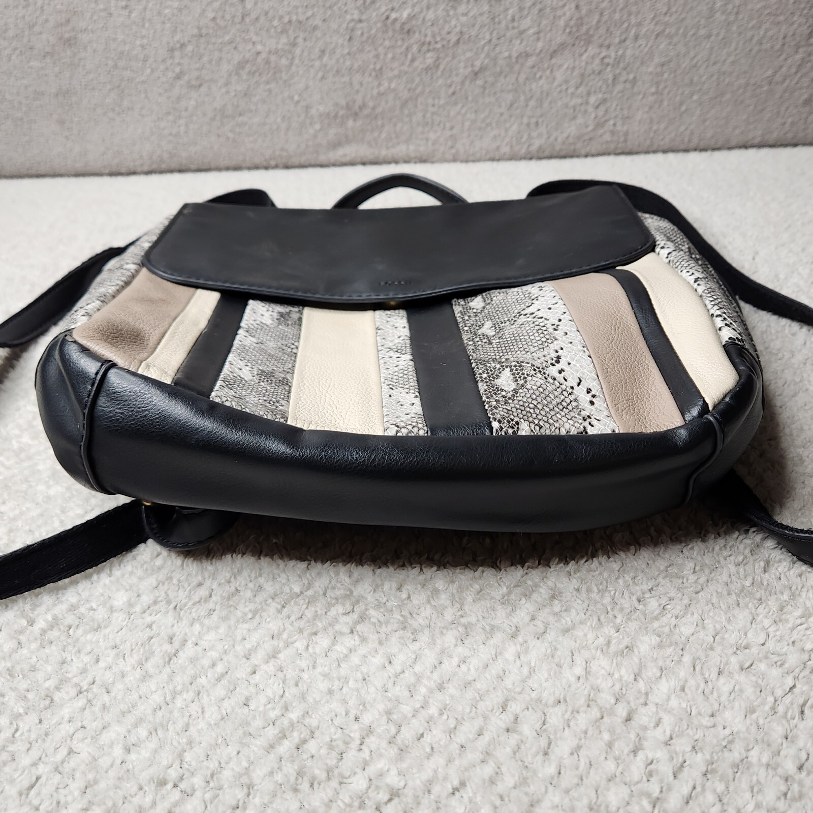 Fossil Backpack Claire Patchwork Black Python Sna… - image 7