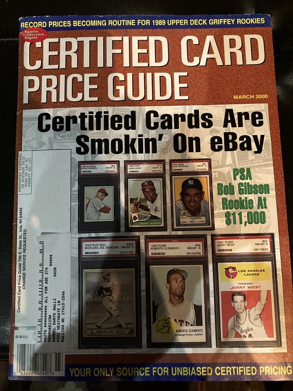 SCD Sports Collectors Digest March 2000 Certified Card Price Guide