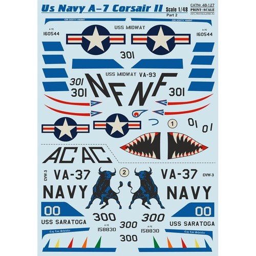 Decal for Airplane US Navy A-7 Corsair II, Part 2 Print Scale 48-127 - 1:48 - Picture 4 of 24
