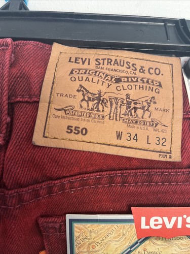 Vintage Levis 550 jean size 34x32 dead stock nwt made in usa Rare orange tag - Picture 7 of 7
