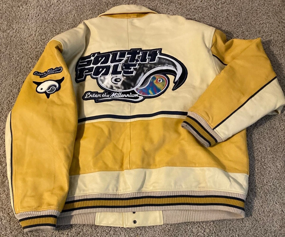 Vintage Southpole Enter The Millennium Leather Jacket Men 4XL Hip-Hop Bomber