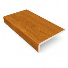 Golden Oak UPVC Capping Board Window Sill Trim – 1.5m Long, Various Depths