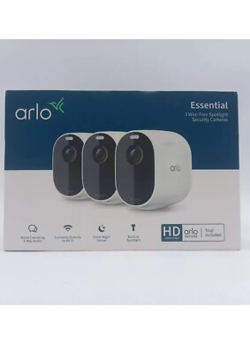 Arlo Essential 3 Wire-Free Spotlight Security Camera New