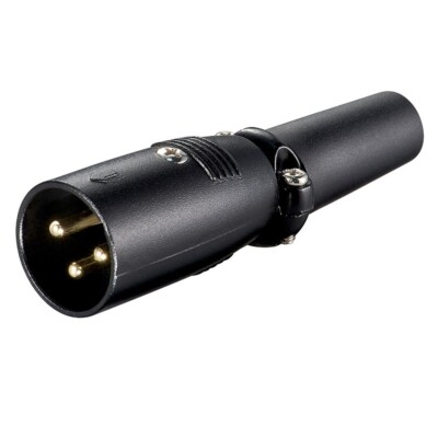 Goobay XLR Stecker 3pol männlich schwarz - male Mikrofon Audio Kabel Adapter