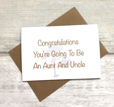 Congratulations You Re Going To Be An Aunt Uncle Card New Baby Blank Inside Ebay