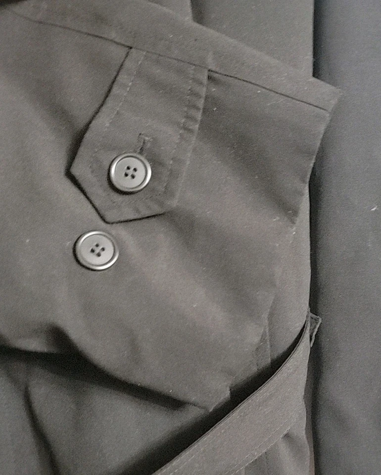 WEATHERPROOF Mens Black Long Trench Coat/Detachable Lining/Belt 44R (NWT) - Image 3 of 4