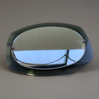 Veca Vintage Spiegel Glas rauchgrün Italy 1970 