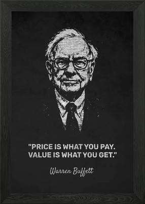 Warren Buffett Preis & Wert Zitat gerahmtes Wandbild Poster Leinwanddruck Bild