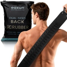 40 Inch Dual Sided Exfoliating Back Scrubber Washer Handle Loofah Texture