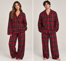 SKIMS Flannel Unisex Sleep Set  Brick Plaid  Size XL