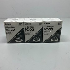 Genuine Canon BC-02 Sealed OEM Black Ink Cartridge - NEW - Pack of 6 