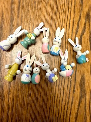 vtg mini easter bunny ornaments set of 10