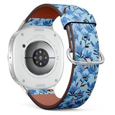 Lilies Blue Green Vegan Leather Watch Band 40/44/46mm 