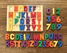 1972 Vtg Fisher Price Alphabet Tray Magnetic Letters Numbers Lot See Notes